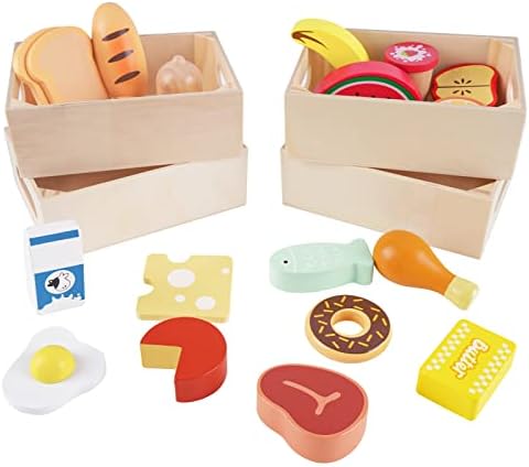 Accesorii pentru Bucătărie de Jucărie din Lemn pentru Copii de la 1 An | Jucărie Montessori pentru Copii de la 1 la 3 Ani | Accesorii Bucătărie de Jucărie pentru Copii din Lemn, Cadou Perfect pentru Băieți și Fete - imagine 6