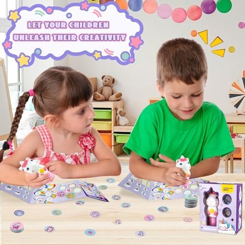 Autocolant ștampilă Farnirvana, 200 de autocolante pentru copii, caiet de activități cu 6 fețe, jucărie de creație cu autocolant pentru copii de la 3 la 6 ani, cadou pentru petrecerea de ziua de naștere. - imagine 5