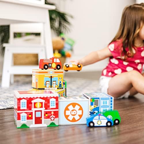 Garaj Melissa and Doug cu Chei și Vehicule de Salvare, Jucării și Trenulețe de Lemn, 3+ Ani - imagine 4