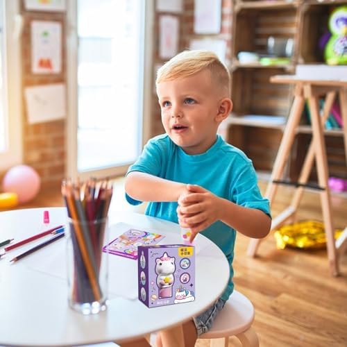 Carte de autocolante cu unicorn LETTERASHQP - Autocolante Unicorn, Ștampile și Cadouri Mici pentru Copii - Jucărie Drăguță Unicorn pentru Copii 3-10 Ani - Cadou de Petrecere. - imagine 6