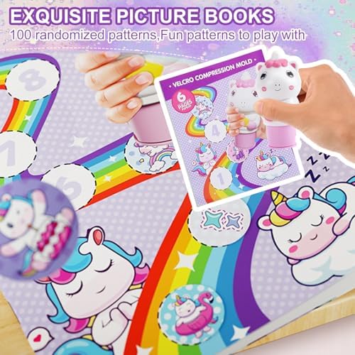 Carte de autocolante cu unicorn LETTERASHQP - Autocolante Unicorn, Ștampile și Cadouri Mici pentru Copii - Jucărie Drăguță Unicorn pentru Copii 3-10 Ani - Cadou de Petrecere. - imagine 4